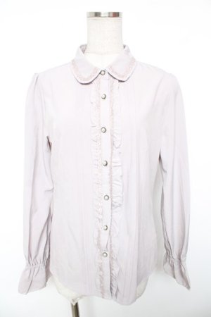 画像: axes femme / 刺繍リボンブラウス L グレー Y-26-01-18-026-AX-BL-SZ-ZY