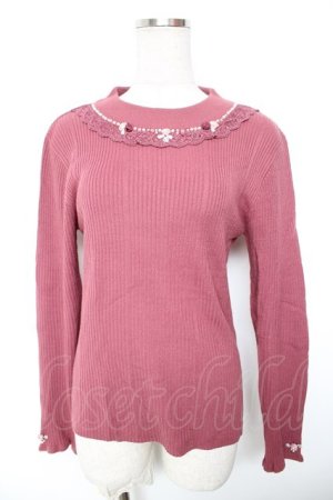 画像: axes femme / バラボトルネックニットプルオーバー M ピンク Y-26-01-18-029-AX-TO-SZ-ZY