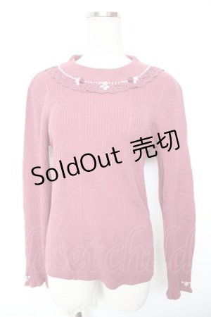 画像: axes femme / バラボトルネックニットプルオーバー M ピンク Y-26-01-18-029-AX-TO-SZ-ZY