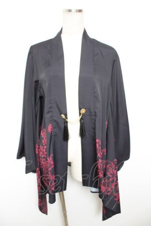 画像: axes femme / 彼岸花羽織  黒 Y-26-01-18-033-AX-TO-SZ-ZY