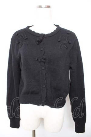 画像: m petit by misako / バラシシュウニット M 中黒 Y-26-01-18-035-LO-TO-SZ-ZY