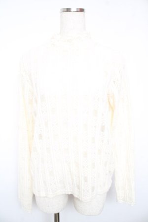 画像: axes femme / 起毛ストライプリーフ柄プルオーバー F 生成り Y-26-01-18-037-AX-TO-SZ-ZY