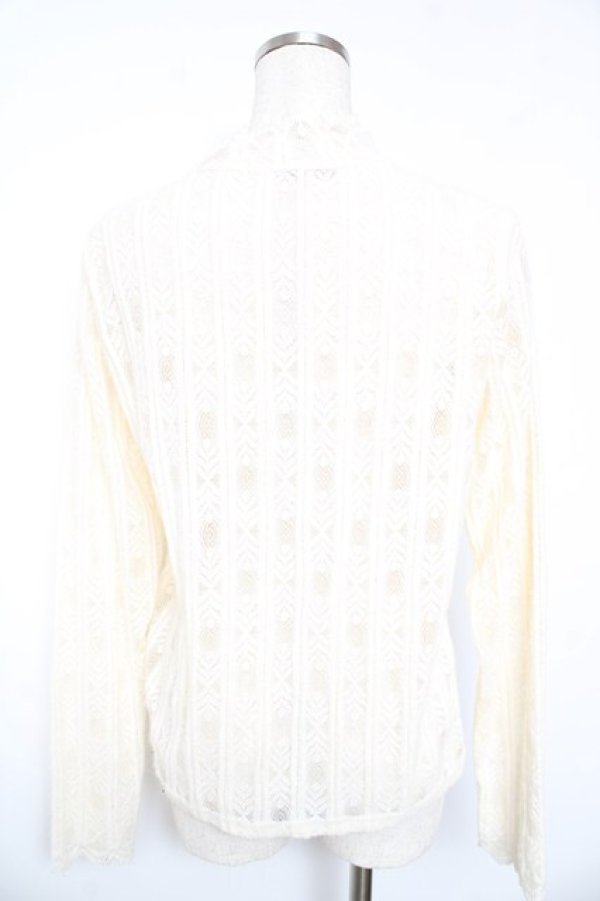 画像2: axes femme / 起毛ストライプリーフ柄プルオーバー F 生成り Y-26-01-18-037-AX-TO-SZ-ZY (2)