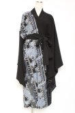画像1: Deorart / 和柄切替着流しガウン  黒×青 Y-26-01-20-028-PU-JA-SZ-ZY (1)