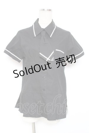 画像: PEACE NOW / 裾プリーツマリンブラウス M 黒 Y-26-01-20-029-PU-BL-SZ-ZI