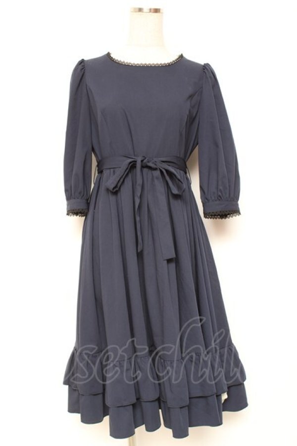 画像1: Sheglit / "Harriet"パフワンピース M ネイビー Y-26-01-20-033-EL-OP-SZ-ZY (1)