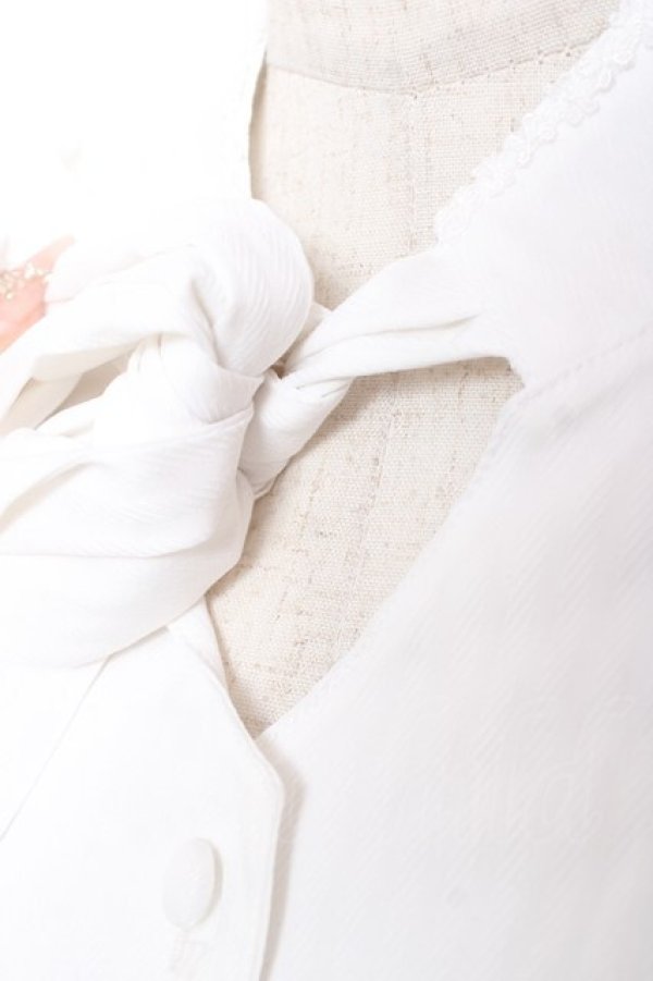 画像5: MIHO MATSUDA / ボウタインスタンドカラーブラウス L ホワイト Y-26-01-20-036-GO-BL-SZ-ZY (5)