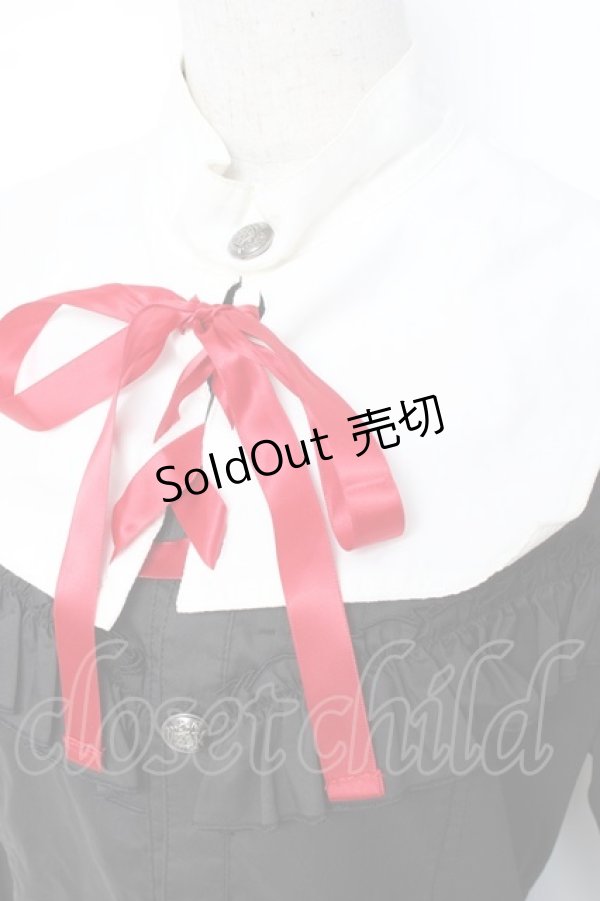 画像4: ALGONQUINS / つけ襟付きフリルブラウス M 黒 Y-26-01-20-037-AL-BL-SZ-ZI (4)