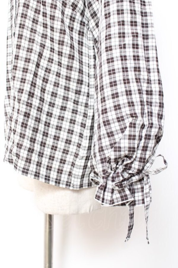 画像4: axes femme POETIQUE / 肩レースデザインパフ袖ブラウス  黒 Y-26-01-20-004-AX-TO-SZ-ZY (4)