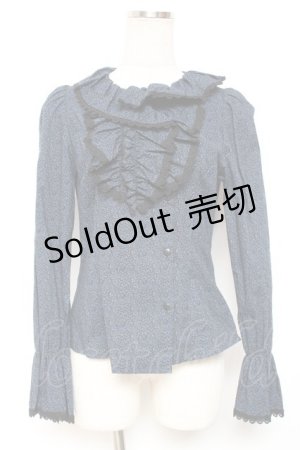 画像: Moi-meme-Moitie / 小花柄アシンメトリーフリルブラウス 2 ブルー Y-26-01-20-038-MO-BL-SZ-ZY