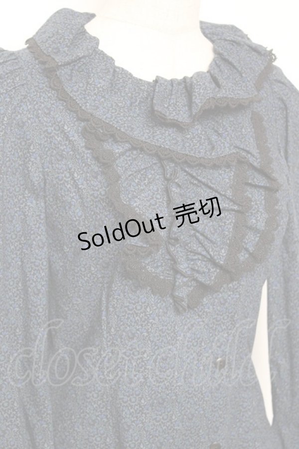 画像3: Moi-meme-Moitie / 小花柄アシンメトリーフリルブラウス 2 ブルー Y-26-01-20-038-MO-BL-SZ-ZY (3)