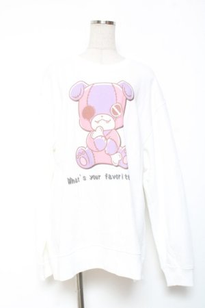 画像: NieR Clothing / ちゃむちゃむスウェット 2XL 白 Y-26-01-20-041-PU-BL-AS-ZI