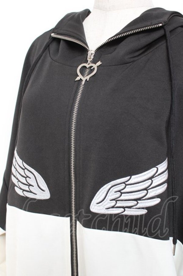 画像4: LISTEN FLAVOR / ヘヴンリージャージパーカー  黒×白 Y-26-01-20-054-PU-TO-SZ-ZY (4)