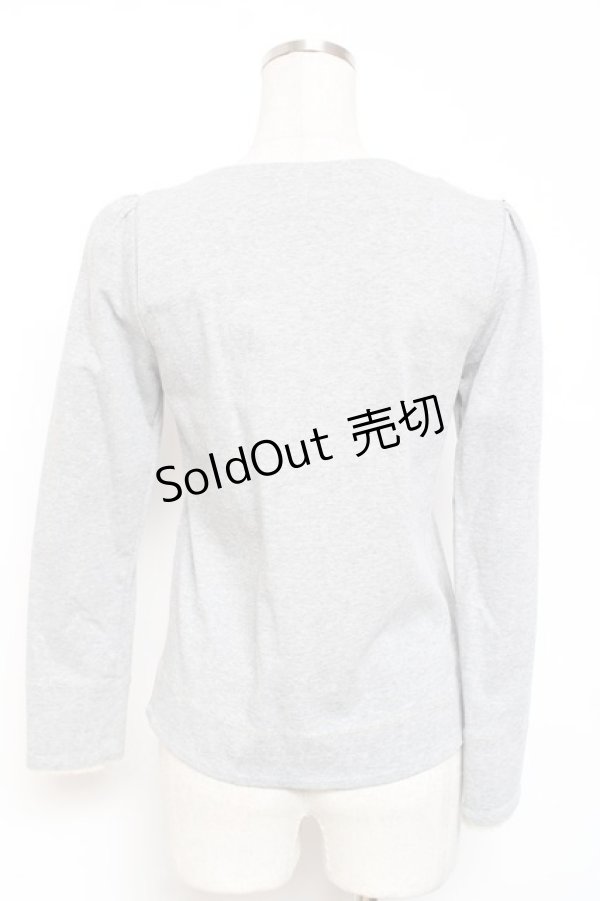 画像2: franche lippee black / 肩リボンプルオーバー M グレー Y-26-01-20-007-LO-TO-SZ-ZI (2)