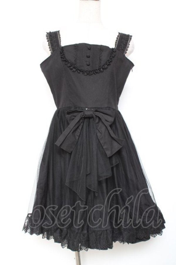 画像1: Vallee lys / アゲラタムチュールジャンパースカート  黒 Y-26-01-20-061-GO-OP-SZ-ZY (1)