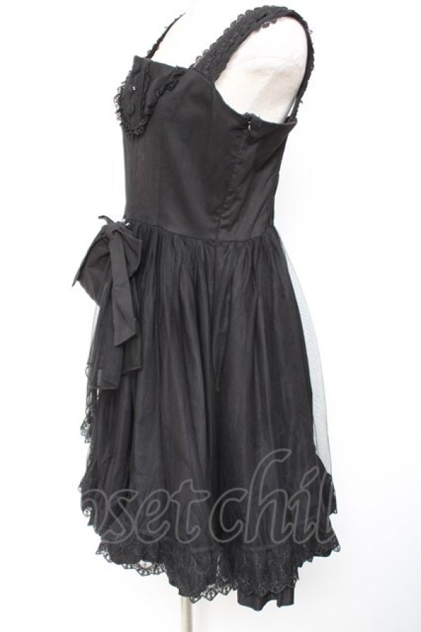 画像2: Vallee lys / アゲラタムチュールジャンパースカート  黒 Y-26-01-20-061-GO-OP-SZ-ZY (2)