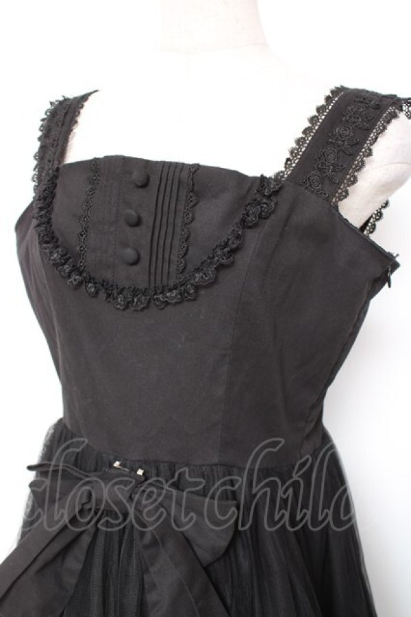 画像4: Vallee lys / アゲラタムチュールジャンパースカート  黒 Y-26-01-20-061-GO-OP-SZ-ZY (4)