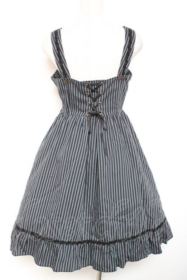 画像2: MIHO MATSUDA / 胸元レースアップジャンパースカート M ネイビー Y-26-01-20-062-GO-OP-SZ-ZY (2)