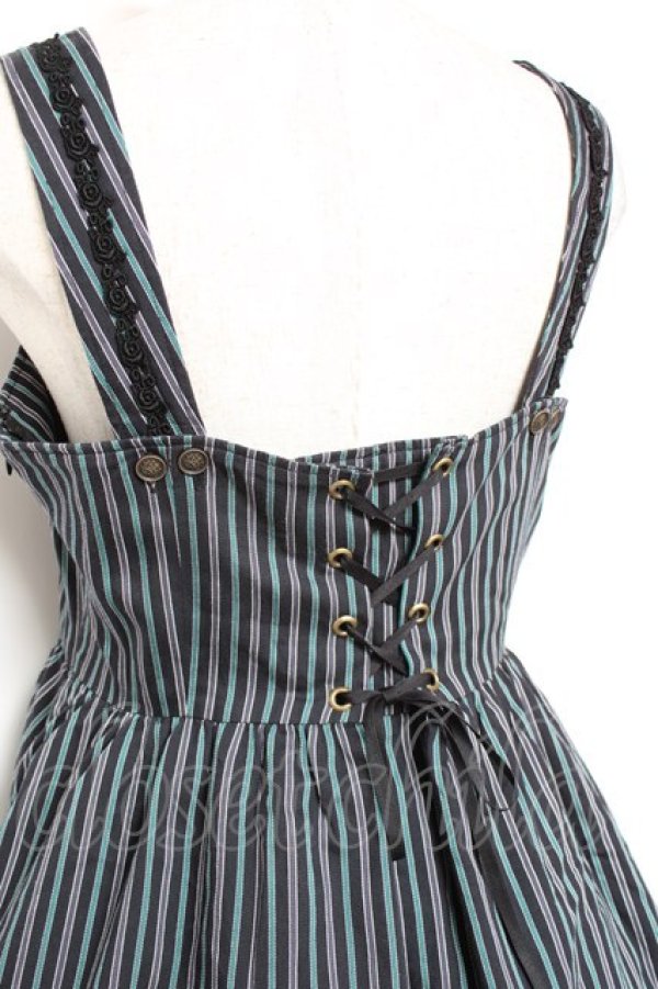 画像3: MIHO MATSUDA / 胸元レースアップジャンパースカート M ネイビー Y-26-01-20-062-GO-OP-SZ-ZY (3)