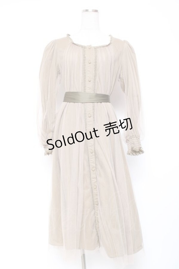 画像1: Vallee lys / ソフトチュールブラウスワンピース  カーキ Y-26-01-20-063-GO-OP-SZ-ZI (1)