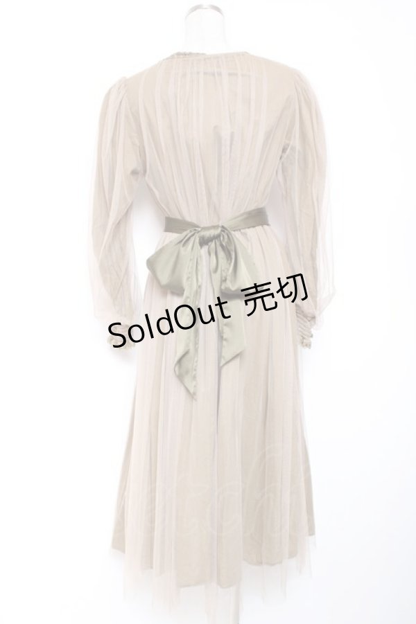 画像2: Vallee lys / ソフトチュールブラウスワンピース  カーキ Y-26-01-20-063-GO-OP-SZ-ZI (2)