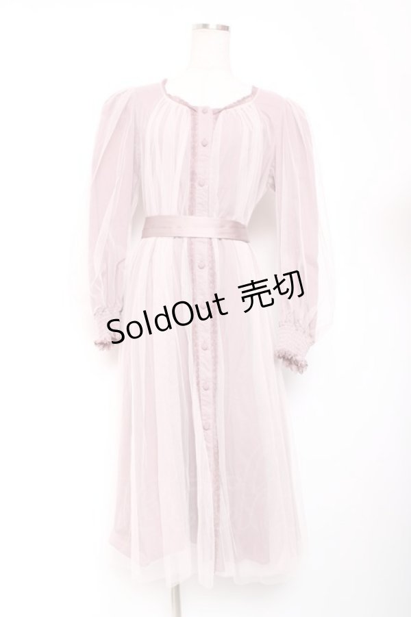 画像1: Vallee lys / ソフトチュールブラウスワンピース  ピンク Y-26-01-20-064-GO-OP-SZ-ZI (1)