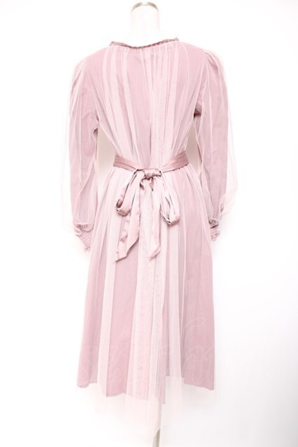 画像2: Vallee lys / ソフトチュールブラウスワンピース  ピンク Y-26-01-20-064-GO-OP-SZ-ZY (2)