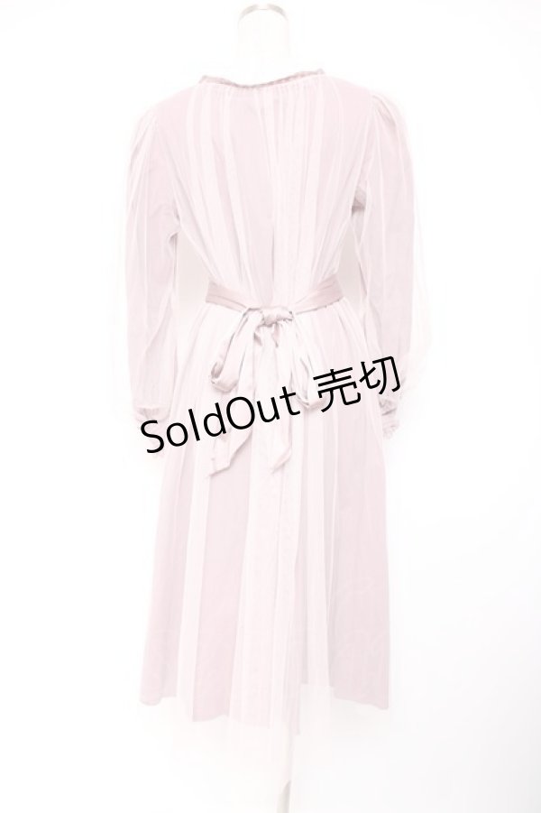 画像2: Vallee lys / ソフトチュールブラウスワンピース  ピンク Y-26-01-20-064-GO-OP-SZ-ZI (2)