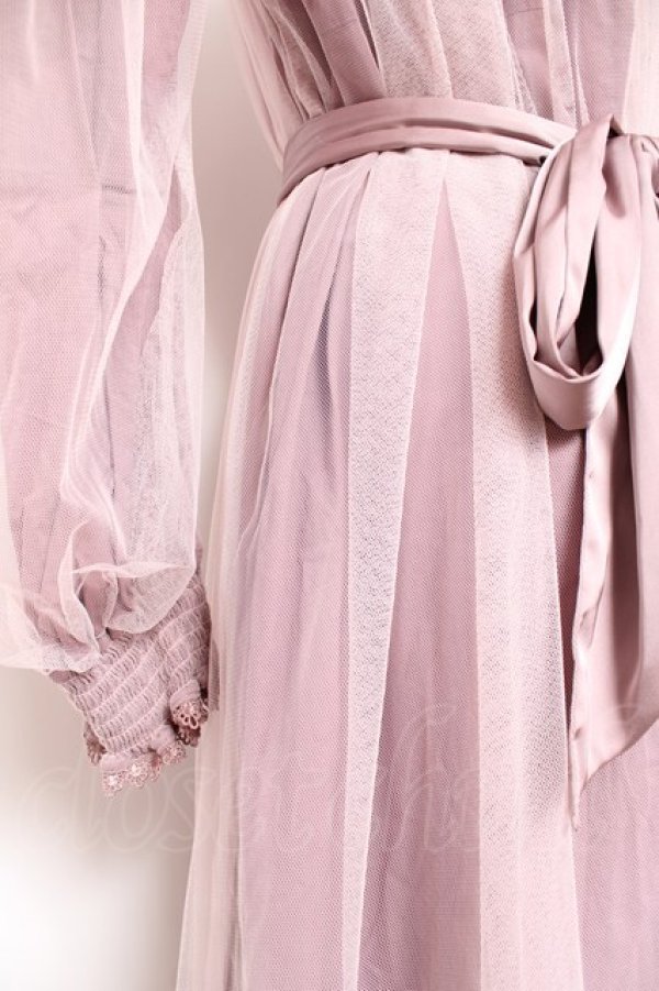 画像3: Vallee lys / ソフトチュールブラウスワンピース  ピンク Y-26-01-20-064-GO-OP-SZ-ZY (3)