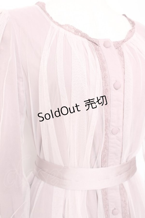 画像4: Vallee lys / ソフトチュールブラウスワンピース  ピンク Y-26-01-20-064-GO-OP-SZ-ZI (4)