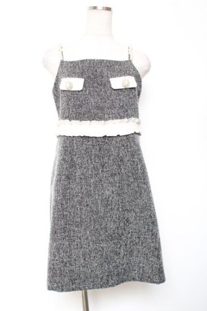 画像: evelyn / パールショルダーワンピース  グレー Y-26-01-20-065-LO-OP-SZ-ZS