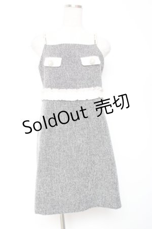 画像: evelyn / パールショルダーワンピース  グレー Y-26-01-20-065-LO-OP-SZ-ZS