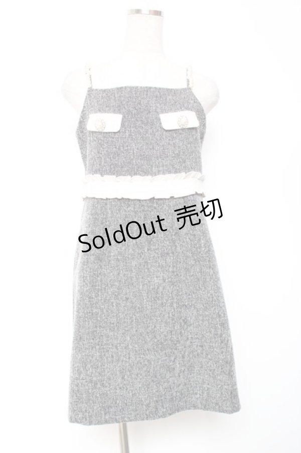 画像1: evelyn / パールショルダーワンピース  グレー Y-26-01-20-065-LO-OP-SZ-ZS (1)