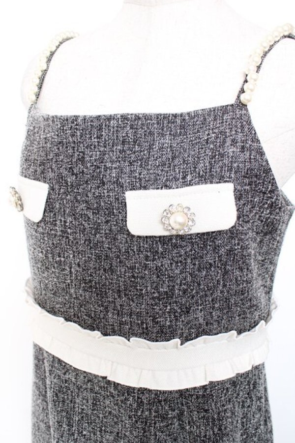 画像3: evelyn / パールショルダーワンピース  グレー Y-26-01-20-065-LO-OP-SZ-ZY (3)