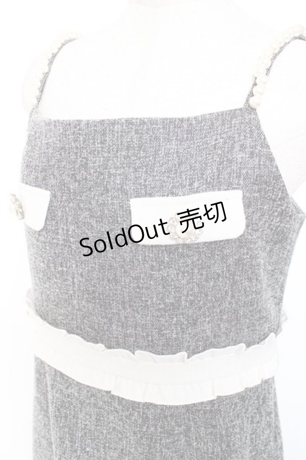 画像3: evelyn / パールショルダーワンピース  グレー Y-26-01-20-065-LO-OP-SZ-ZS (3)