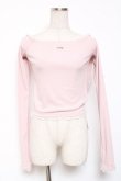 画像1: lilLilly / オフショルレースフーディトップス F ピンク Y-26-01-20-008-LO-TO-SZ-ZY (1)