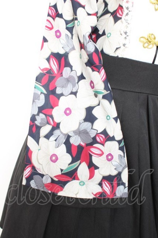 画像5: Favorite / チャイナブラウス×袴の和中華折衷袴スカートドッキングワンピース  黒 Y-26-01-20-067-LO-OP-SZ-ZY (5)