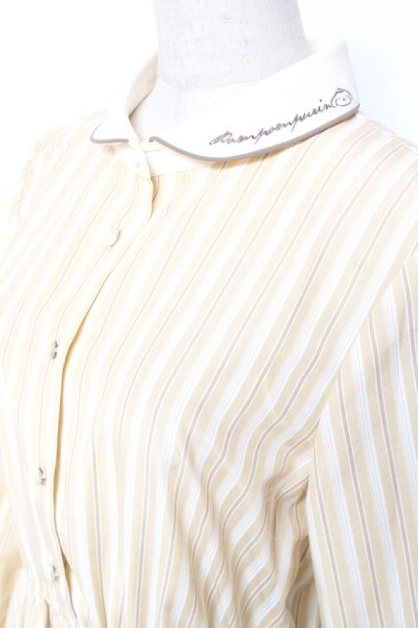 画像3: F i.n.t / クレリックストライプシャツワンピース/ポムポムプリン F ベージュ Y-26-01-20-070-CA-OP-SZ-ZY (3)