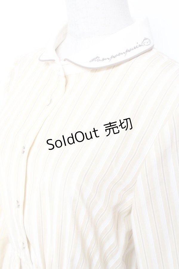 画像3: F i.n.t / クレリックストライプシャツワンピース/ポムポムプリン F ベージュ Y-26-01-20-070-CA-OP-SZ-ZI (3)