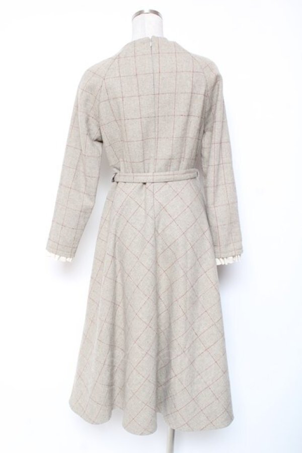 画像2: an another angelus / スイートハートネックラインチェックワンピース F ベージュ Y-26-01-20-072-CA-OP-SZ-ZY (2)