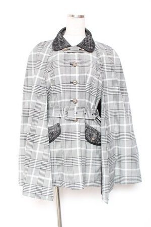 画像: axes femme / パイピングケープコート M 黒 Y-26-01-20-074-AX-CO-SZ-ZS