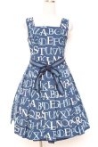 画像1: Jane Marple / アルファベットロゴのスクエアドレス M 紺 Y-26-01-20-078-JM-OP-SZ-ZY (1)