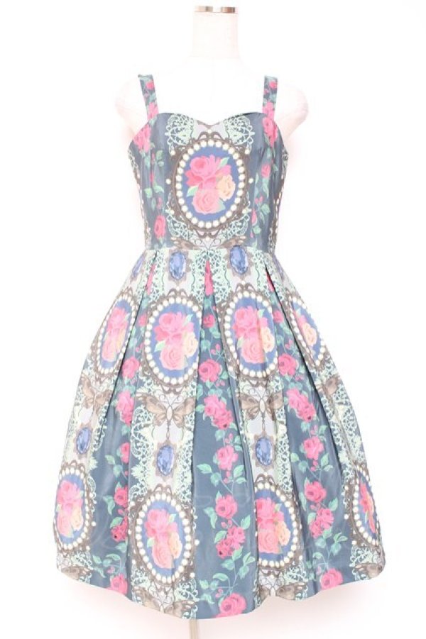 画像1: Juliette et Justine / Le camee de la roseジャンパースカート  アルドアーズ(ブルーグレー) Y-26-01-20-079-CL-OP-SZ-ZY (1)