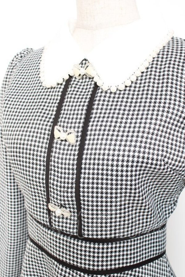 画像3: evelyn / リボンビジュー襟ミニワンピース  黒 Y-26-01-20-085-LO-OP-SZ-ZS (3)