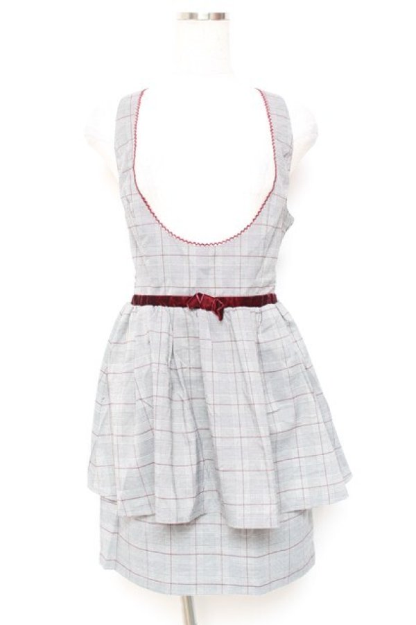 画像1: Secret Honey / グレンチェックジャンパースカート  グレー Y-26-01-20-089-CA-OP-AS-ZS (1)