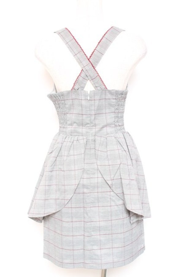 画像2: Secret Honey / グレンチェックジャンパースカート  グレー Y-26-01-20-089-CA-OP-AS-ZS (2)