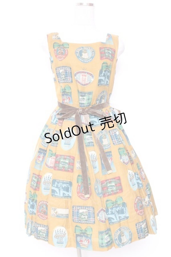 画像1: Jane Marple / Bonne Journee Hotelのスクエアドレス M イエロー Y-26-01-20-090-JM-OP-SZ-ZY (1)