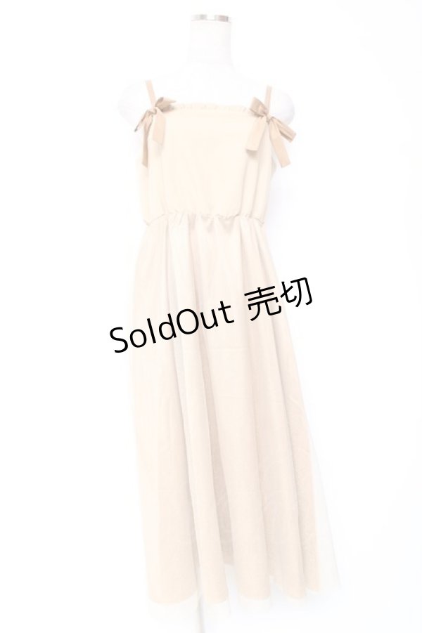 画像1: Maison de FLEUR Petite Robe canone / エリカが躍るキャミワンピース  ベージュ Y-26-01-20-091-EL-OP-SZ-ZS (1)