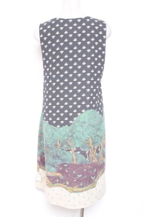画像2: Franche Lippee / ピクニック柄ワンピース M 黒 Y-26-01-20-093-LO-OP-SZ-ZI (2)