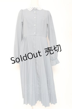 画像: m petit by misako / レース襟プリーツワンピース M 青 Y-26-01-20-095-LO-OP-SZ-ZS